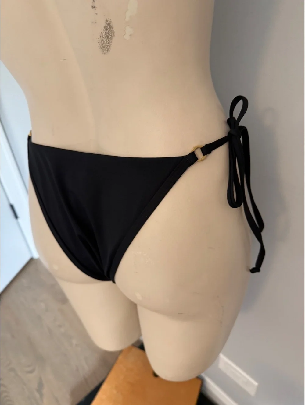 L*Space Black Tanga Cut Bikini Bottoms - Size M